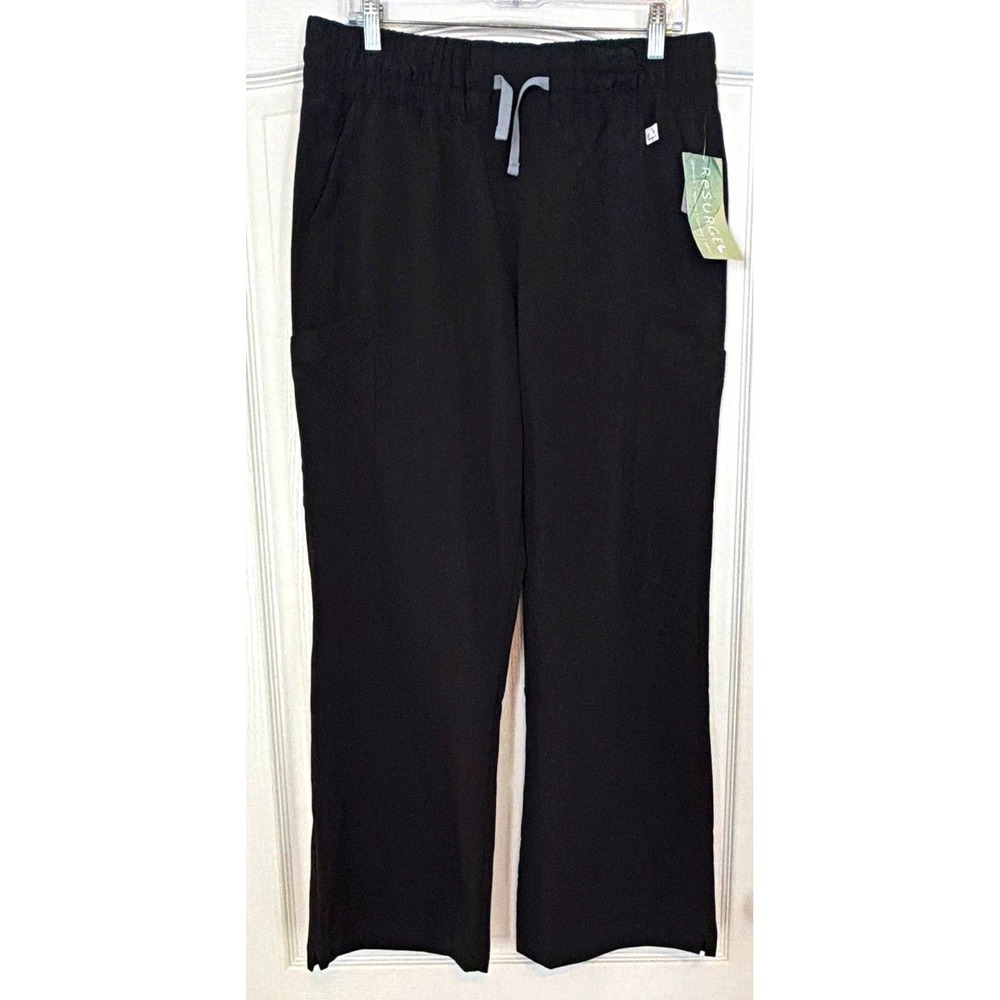 ReSURGE Scrubs Pants Women’s L Black Straight Leg Drawstring RE5618 NWT